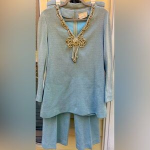 Vintage Designed Exclusively By Cabot Metallic Tunic Pants  Set Sz 14